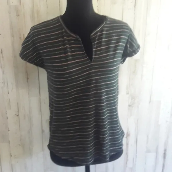 Madewell Turntable Split Neck Tee Oakland Stripe v6x - Image 3