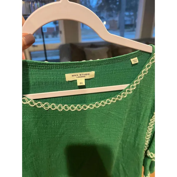 Max studio green‎ shirt woman’s 2XL - Image 3