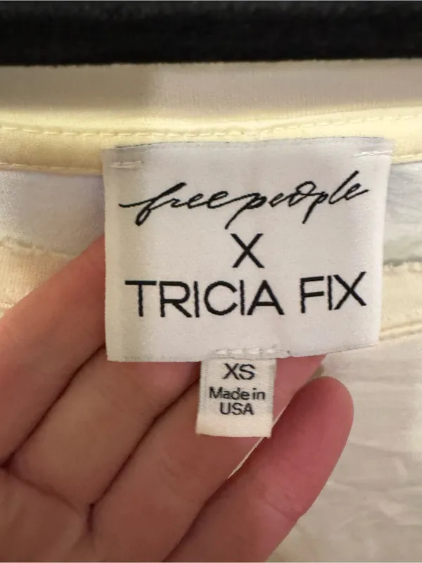 NWOT Free People Tricia Fix Americana Tee - ivory - XS - Image 9