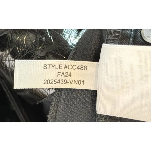 J.Crew Black Patent Faux Leather High Rise Straight Pants Size 28 edgy Y2K goth - Image 9