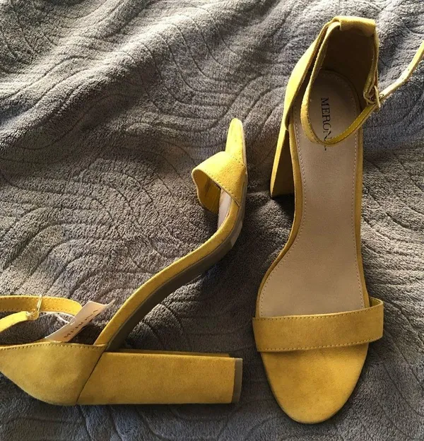 Merona • Block Heels • Mustard • Ankle Buckle • 10 - Image 2