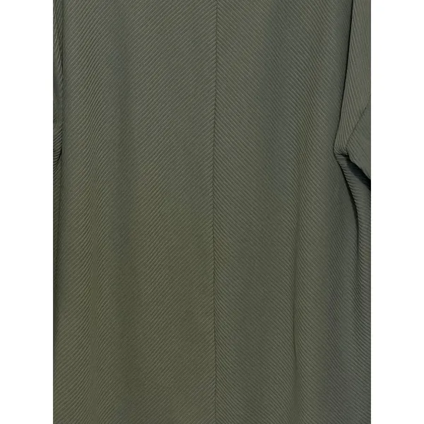 AVA AND VIV Plus Size 1X Green Ribbed Crew Neck Long Sleeve Top - Image 2