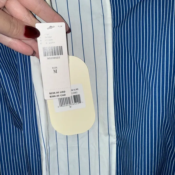 Anthropologie NWT $238 x Plenty by Tracy Reese V-Neck Blue High-Low Dress M - Image 7