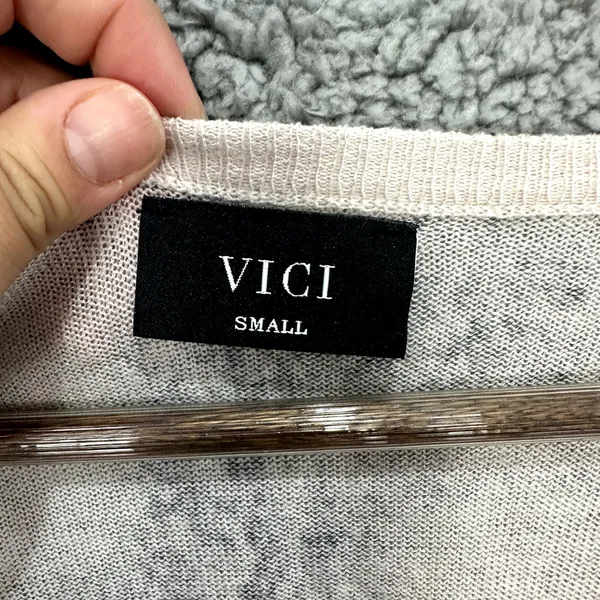 Vici‎ Top Womens Small Gray Snakeskin Animal Print Long Sleeve Lightweight Boho - Image 2