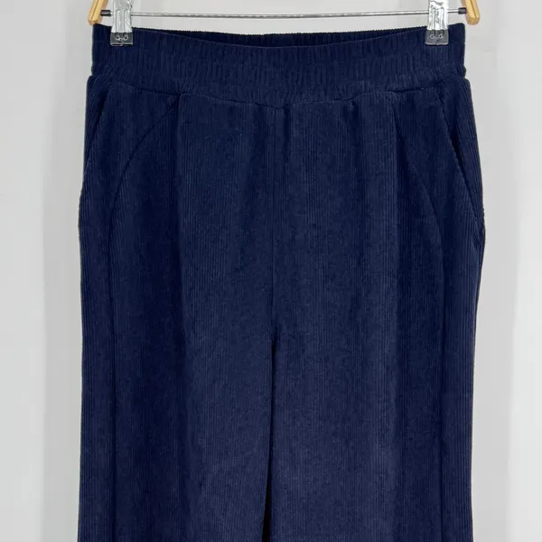 Halara Corduroy Wide Leg Pants Medium‎ Tall Navy Blue Casual Loungewear Cozy - Image 4