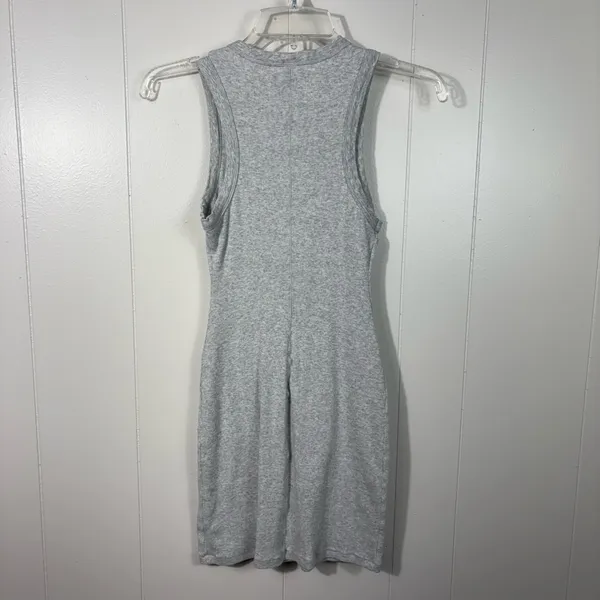 Skims Gray Ribbed Knit Stretch Cotton Rib Sleeveless Tank Dress Small S Minimal - Image 5