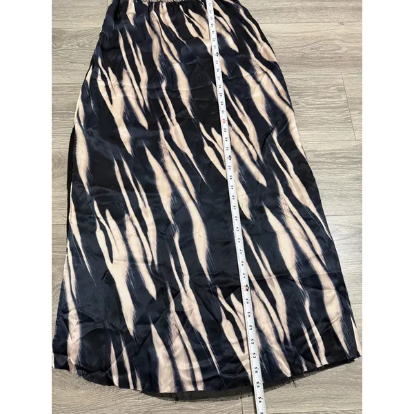 Marciano Los Angeles One Shoulder Maxi Dress Size S Navy Champagne Grecian‎ Slit - Image 8