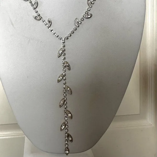 Rhinestone lariat vintage necklace - Image 8