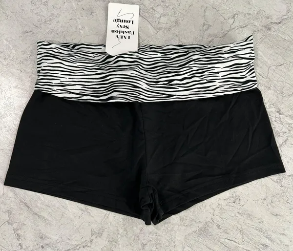 Zebra print waistband mini shorts! Cute perfect casual outfit work out Leggings - Image 2