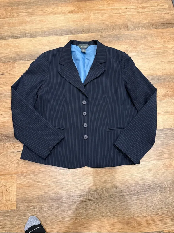 Van Heusen Navy Pinstripe Women's Blazer - Image 8