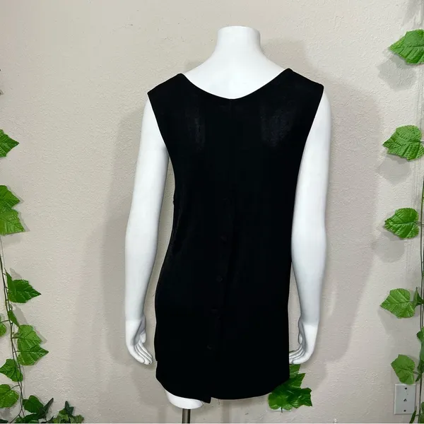 Pola Black Button Down Vest Dress - Image 7
