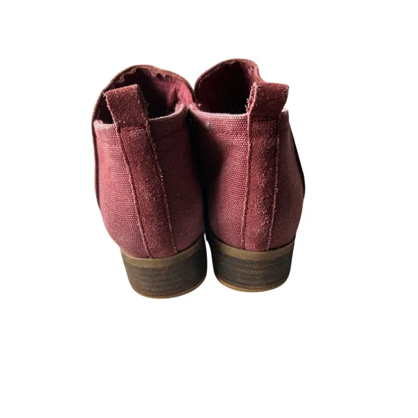 Tom’s burgundy Deia side zipper ankle boots size 7 - Image 4
