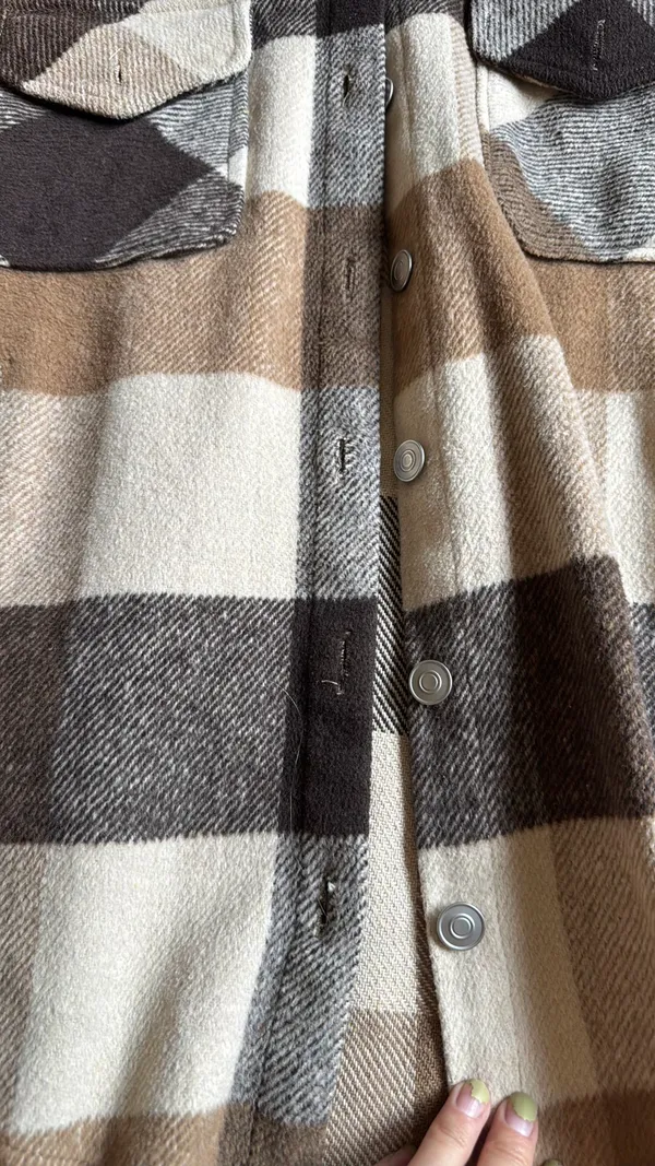 Plaid button jacket Brown - Image 4