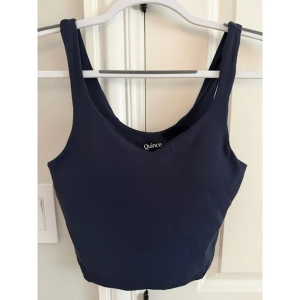 Quince NWOT 2 Pc. Bundle Ultra Form Cropped Tanks Deep Navy and Storm Blue Small - Image 3