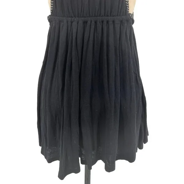 Free People Lovers Cove Embroidered Tassel Mini Dress‎ in Black Size XS - Image 9