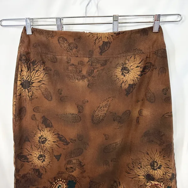 Requirements Size 12 Midi Skirt Brown Paisley Western Country Boho Witchy 1101 - Image 3