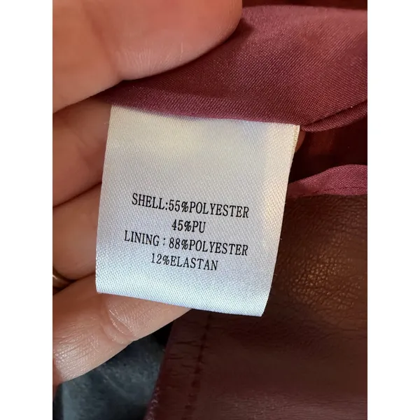 Amylynn Faux Leather Mini Dress Womens‎ Burgundy Size Small - Image 10