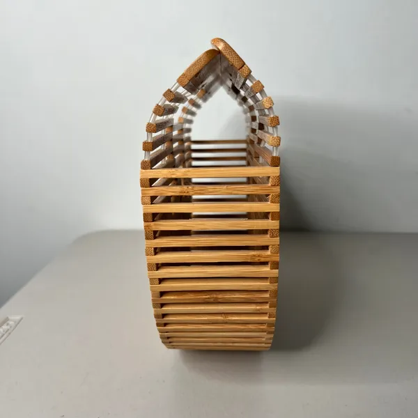 Bamboo Natural Half Moon Handbag - Image 2
