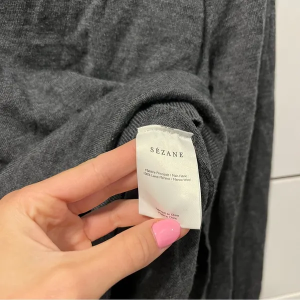Sézane 100% Merino Wool Grey Sweater Jumper - Image 5