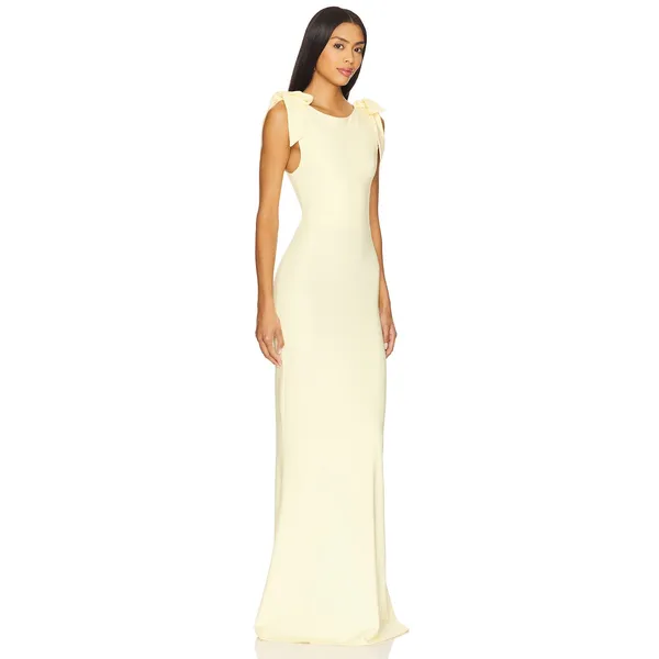 OW Collection x REVOLVE Cornelia Bodycon Romantic Butter Yellow Girly Gown NWT S - Image 7