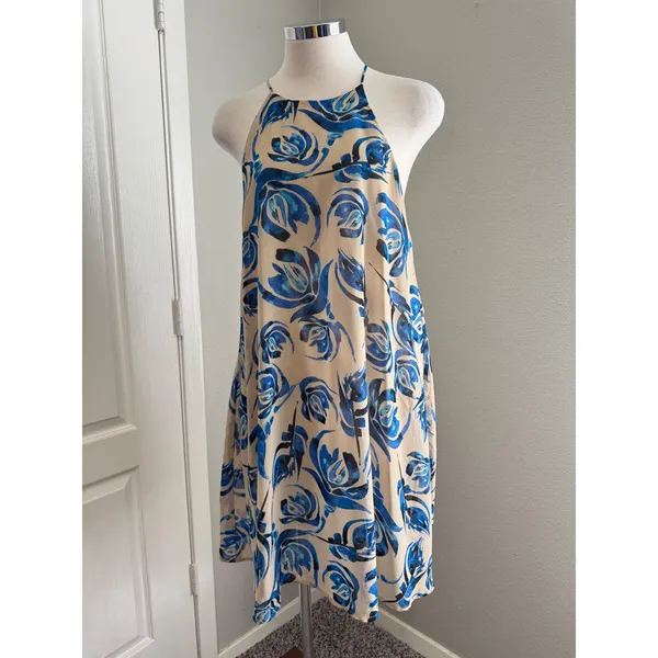 Fab'rik Floral Print Halter Dress Sleeveless,Casual Summer Dress‎ Large - Image 7