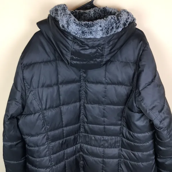 Nautica Women’s Black Puffer Faux Fur Hood Zipper Button-Up Fall Winter Jacket - Image 10