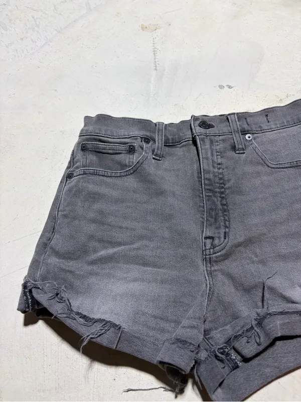 Madewell high-rise Washed Black Denim Cutoff Shorts 27 - Image 5