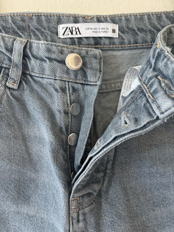 Zara light blue and grey denim jeans women’s size 2 - Image 5