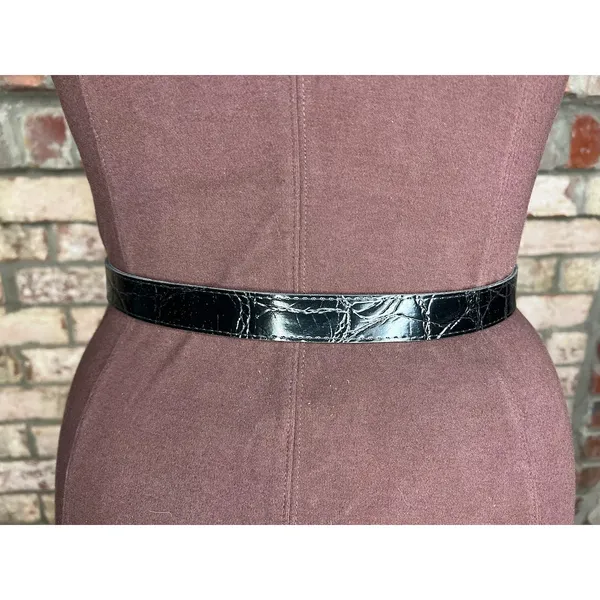 belt vegan leather goldtone buckle 1990s - Image 7