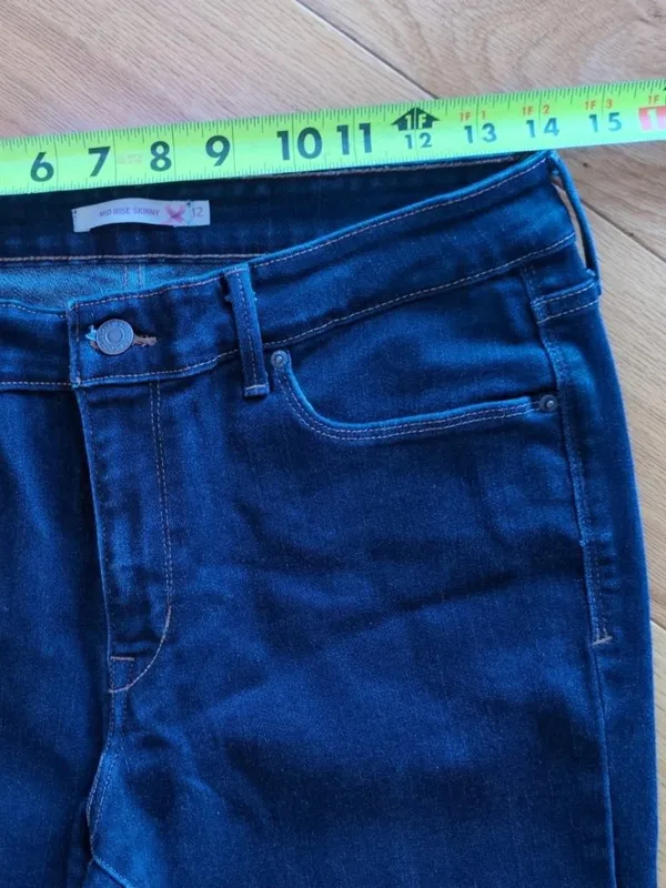 Levi's Dark Wash Mid-Rise Skinny Womens Size 12 (28x30) Denim Stretch Jeans - Image 6