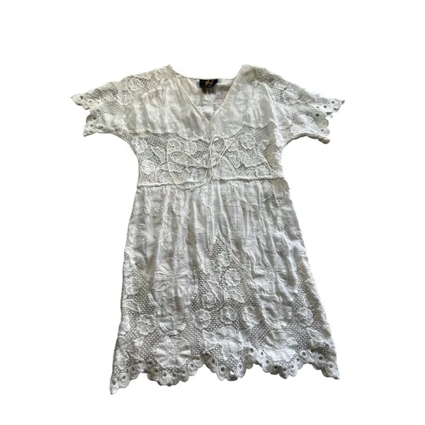 Anthropologie WHITE lace dress Size XS crochet beach coastal fairy - Image 3