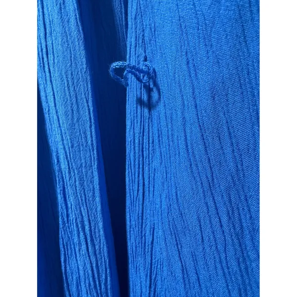 GAP Womens Blue Crinkle Sleeveless High Neck High Low‎ Midi Dress Size Small - Image 7