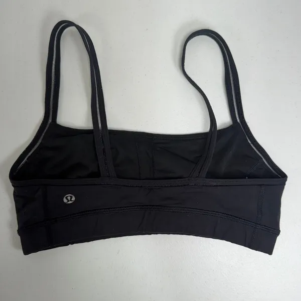 Lululemon Size 6 Straight Up Sports Bra Black Luxtreme Wicking Stretch Yoga Logo - Image 6