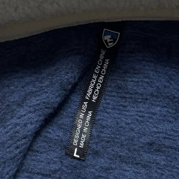 Kuhl Blue Quarter Zip Mock Neck Sherpa Lined Fleece Pullover Cabincore‎ Hiking L - Image 9