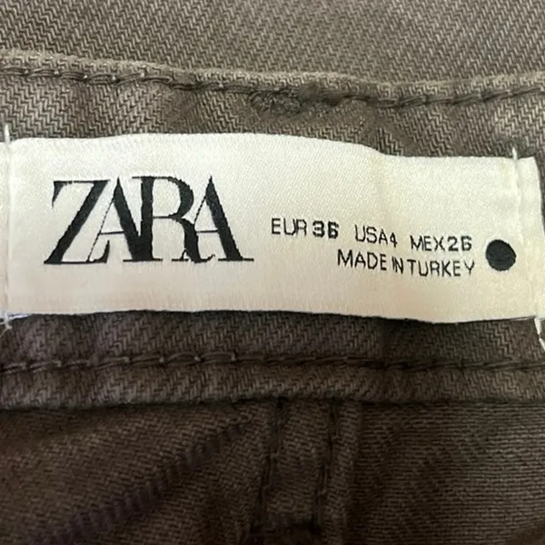 Zara Black Washed 100% Cotton High Rise Ankle Denim Straight Leg Jeans Size 4 - Image 4