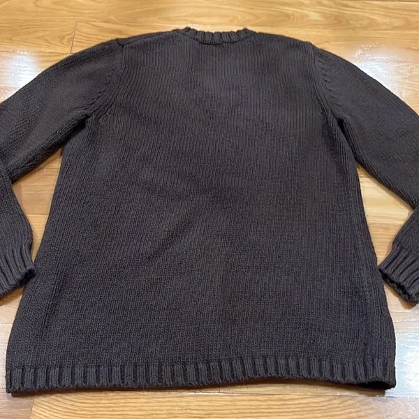 LANDS’ End vneck brown sweater size small (6-8). - Image 6