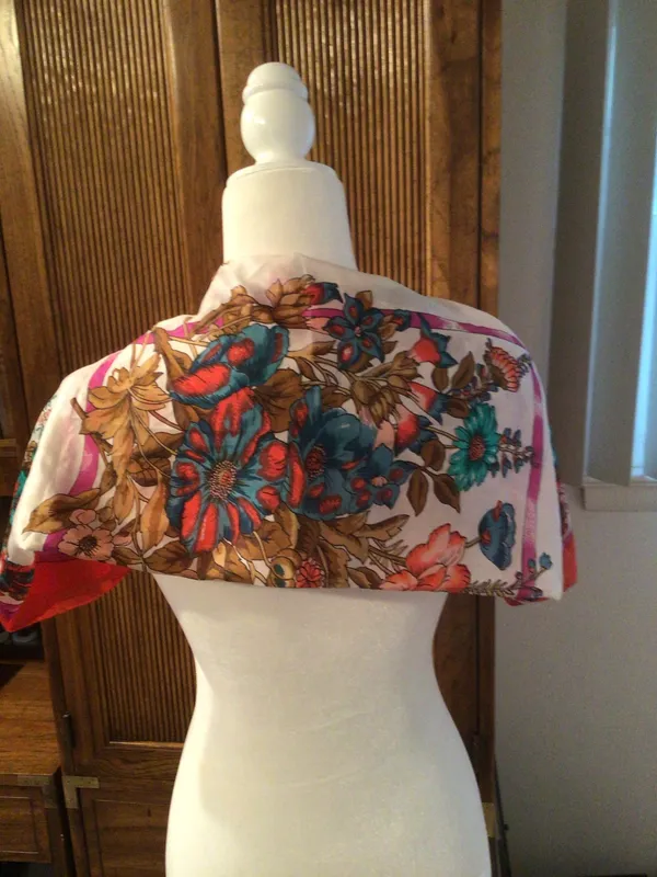 Vintage Floral Scarf- Perfect For Draping - Image 6