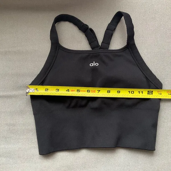 Alo Yoga Seamless Ribbed Favorite Bra Tank Black XS - Image 3