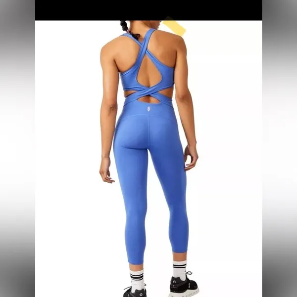 Free People FP Movement Women's XS Back It‎ Up Bodysuit Blue - Image 2
