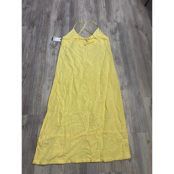 Rip Curl Aloha Maxi Dress Banana Yellow Linen Blend Women's Size 2XL New - Image 4