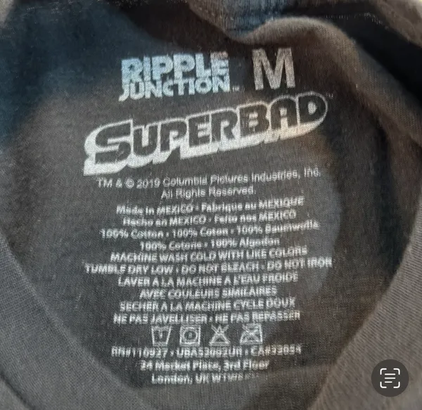 Ripple Junction Superbad McLovin Crop Top T-shirt Tee Woman’s Medium ID Black - Image 4