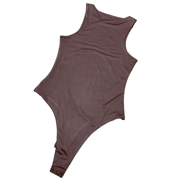 Nasty Gal Women’s Brown Bodysuit Sz M sleeveless stretchy minimalist - Image 3