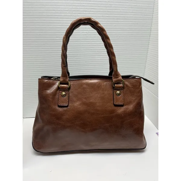 Patricia Nash Heritage‎ Angela Double-Compartment Leather Satchel Handbag - Image 2