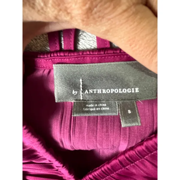 Anthropologie Ruffled Tiered Midi Dress Raspberry Romantic Cottagecore‎ Boho SM - Image 6