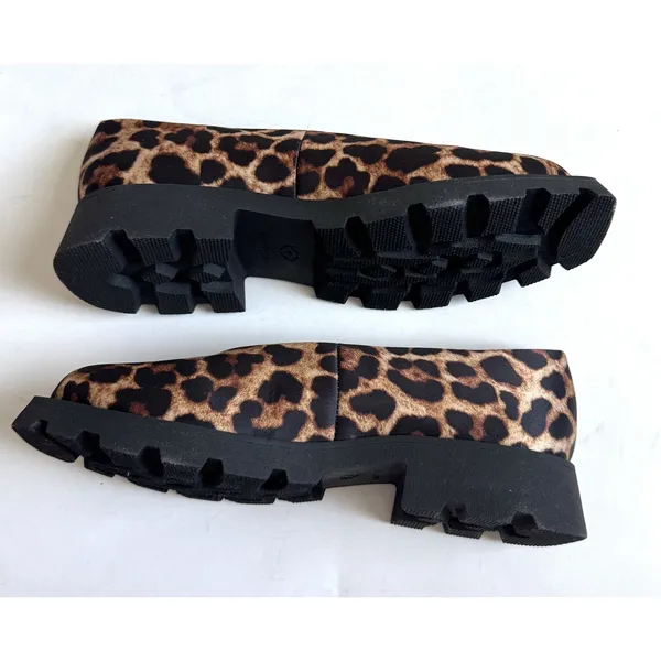 Katy Perry Daarling Leopard Print Slip On Flat Loafer Black Tan Size 5.5 NEW - Image 5