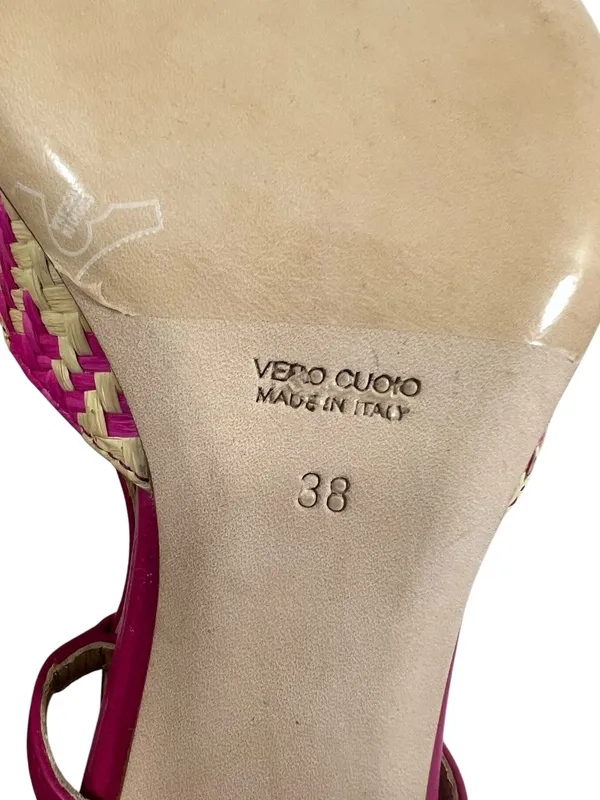 Sesto Meucci Woven Houndstooth Slingback Kitten Heels - Image 9