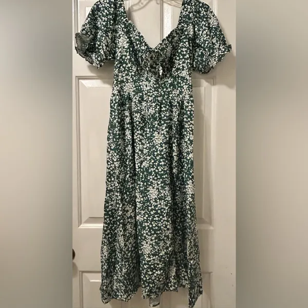 Floral Green dress - Image 3