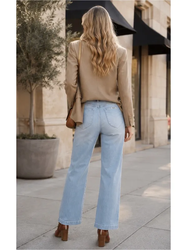Rolla’s high rise wide leg sailor jeans organic cotton light wash 26 NWOT - Image 2