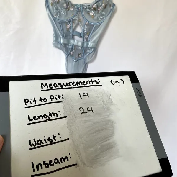 Unbranded Floral Lace Lingerie Teddy S Blue Women Embroidered Sheer Bodysuit - Image 5