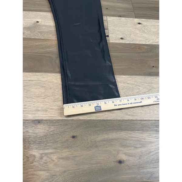 Abercrombie & Fitch ’90s Straight Ultra High Rise Faux Leather Pants Sz 6 Black - Image 9